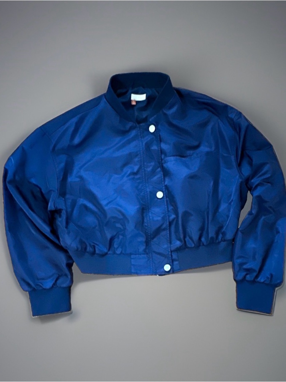 Pilcro Women's Cropped Bomber Jacket - Blue Sz XL